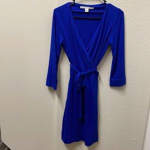 Diane von Furstenberg DVF Julian Mini Royal Blue Wrap Dress Women's Size 4